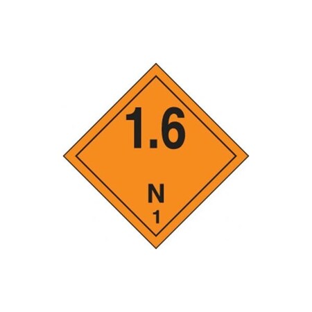 Accuform TDG PLACARD CLASS 1 273MM X 273MM TCP157VP1 TCP157VP1
